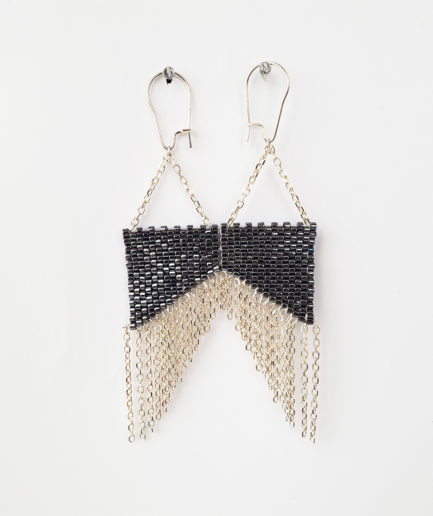Black Fancy Shawl with Fringe