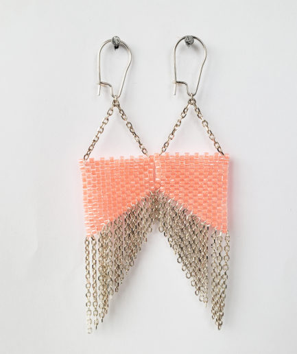 Neon Orange Fancy Shawl with Fringe