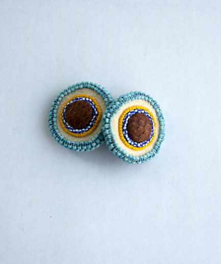 Antique Robins Egg Blue Beaded Studs